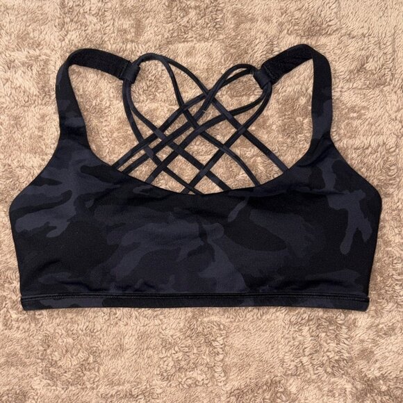 Lululemon Free To Be Wild Sports Yoga Bra A/B Cup Incognito Camo Grey 6 - Picture 7 of 9
